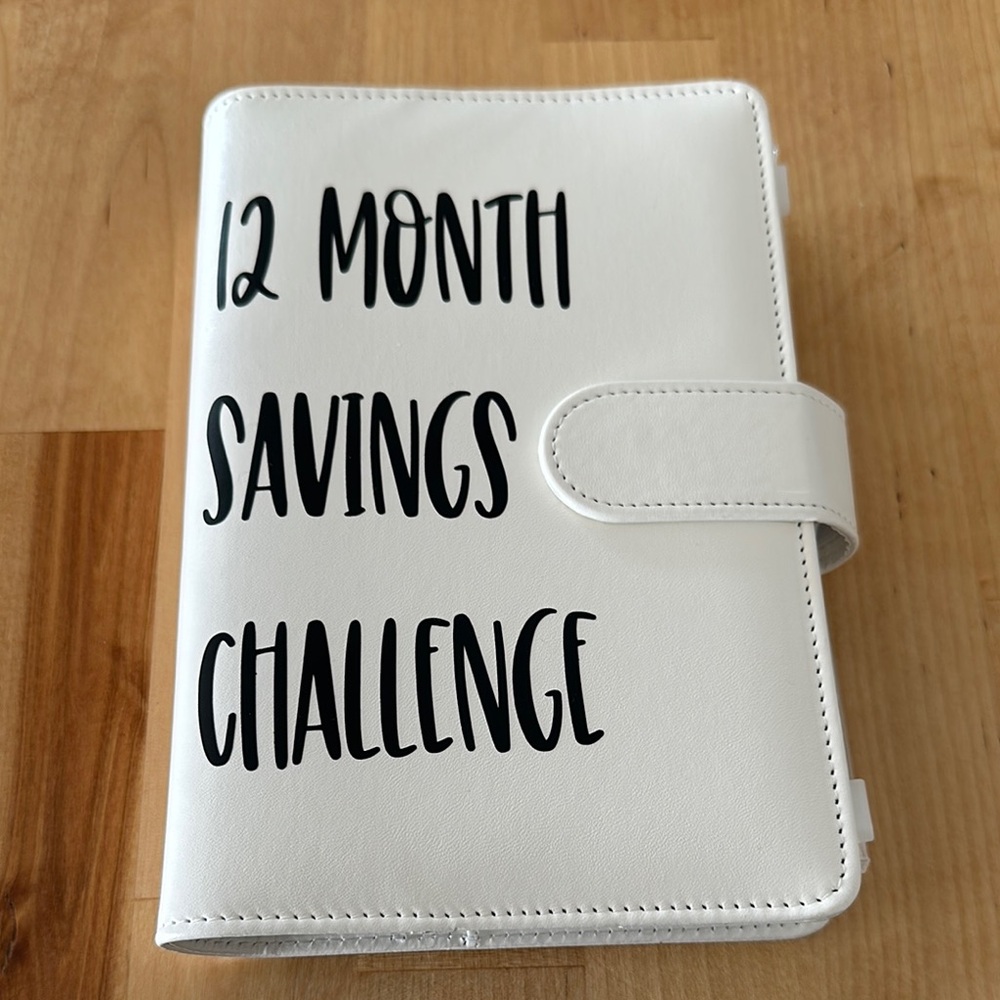 12 Month Savings Challenge Planner - White